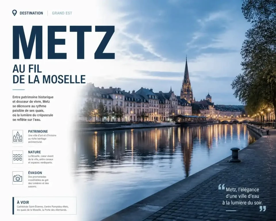 Sortir à Metz : promenade nocturne sur les quais de la Moselle