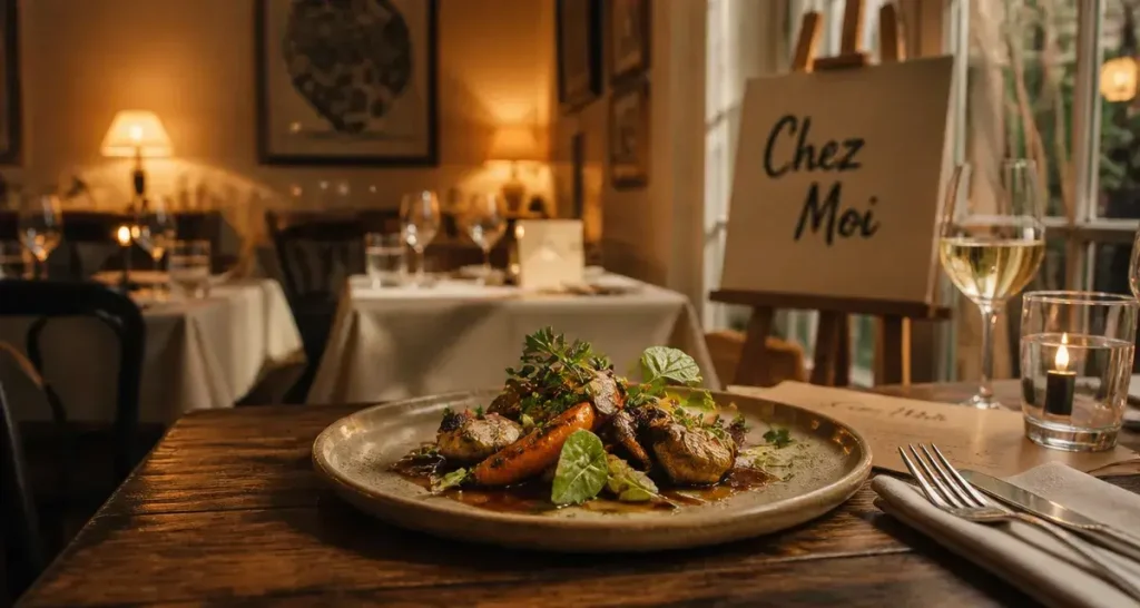 Restaurant chez moi metz : plat gastronomique en salle intimiste