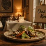 Restaurant chez moi metz : plat gastronomique en salle intimiste