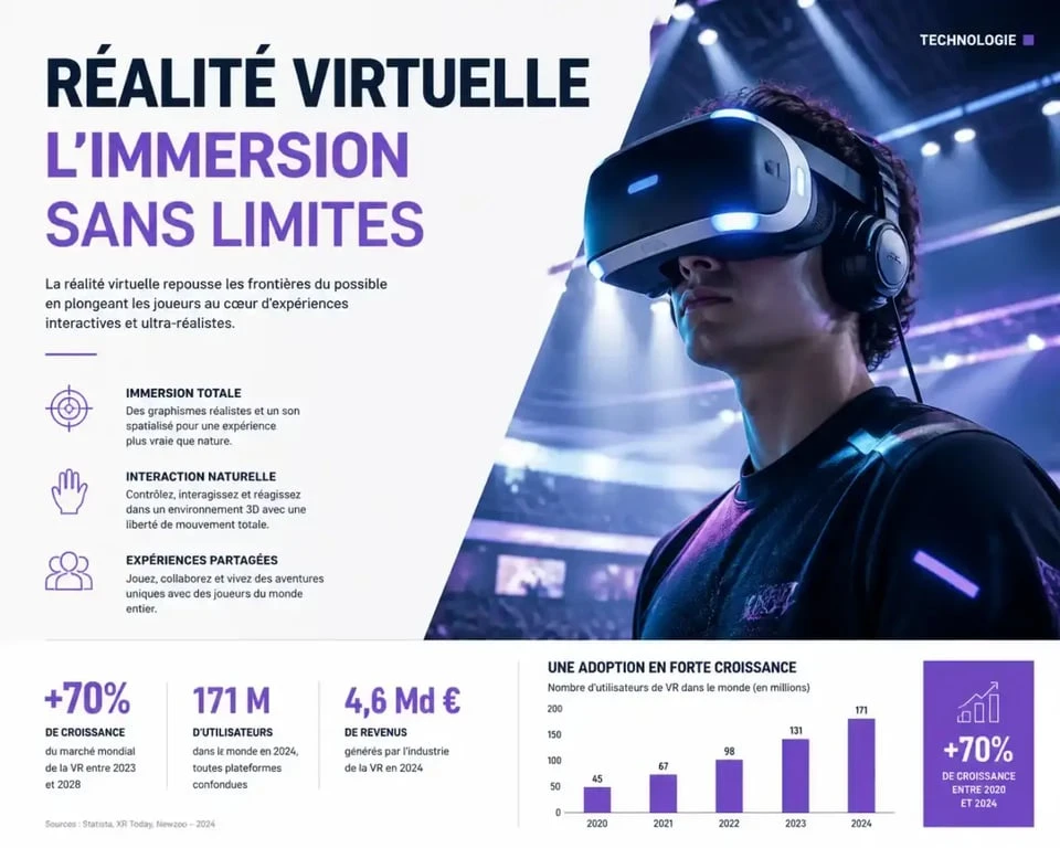 Joueur en immersion dans une salle de réalité virtuelle à Metz