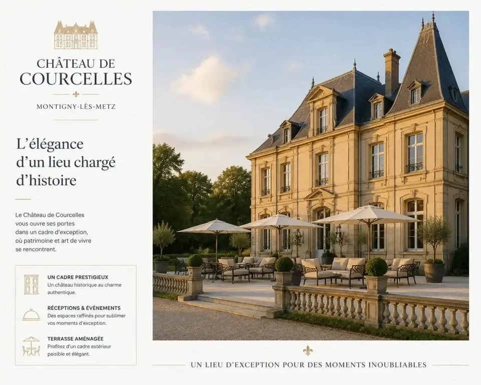 Terrasse du Restaurant du Parc au Château de Courcelles à Montigny-lès-Metz