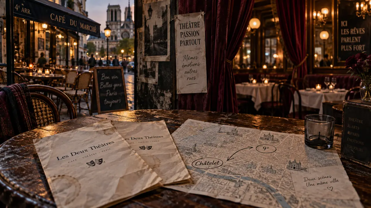 Les deux théâtres à Paris : table, menus, Châtelet et 9e