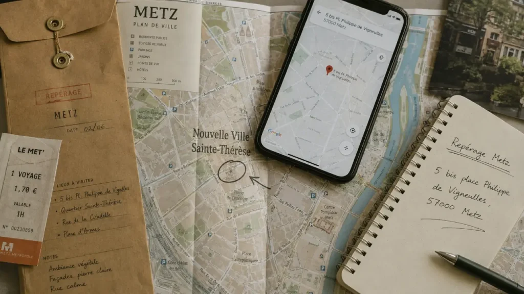 Place Philippe de Vigneulles à Metz, adresse 5 bis, plan et marché dimanche