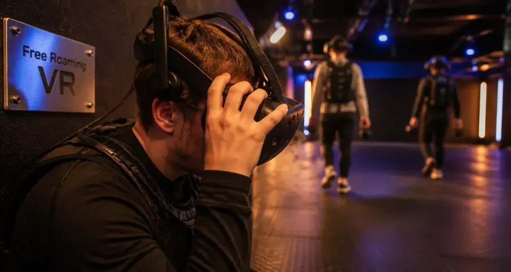 Réalité virtuelle Metz : salle VR en immersion totale, casque ajusté