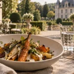 restaurant du parc montigny les metz : assiette de légumes rôtis au château de Courcelles