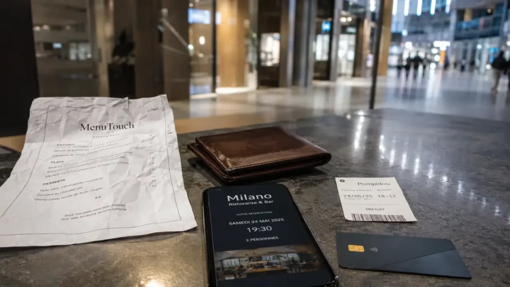 Restaurant Milano Metz et ticket parking Pompidou