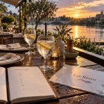 Restaurant portofino metz Les Rives au bord de la Moselle, tables terrasse