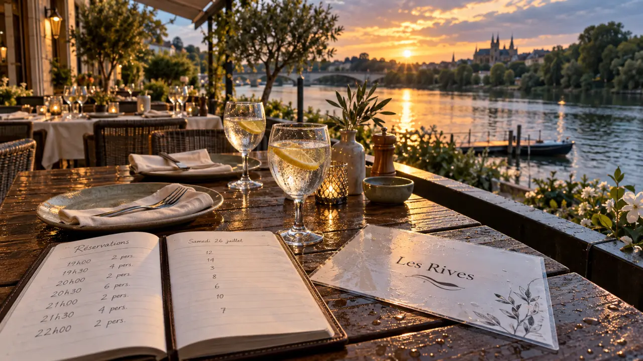 Restaurant portofino metz Les Rives au bord de la Moselle, tables terrasse