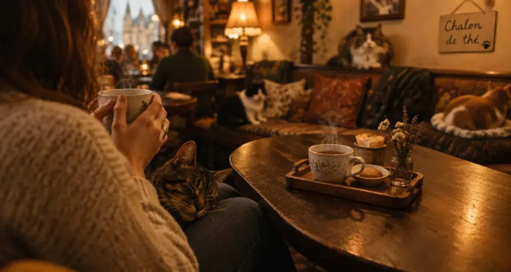 À Metz, le Chalon de thé invite à partager un moment avec des chats