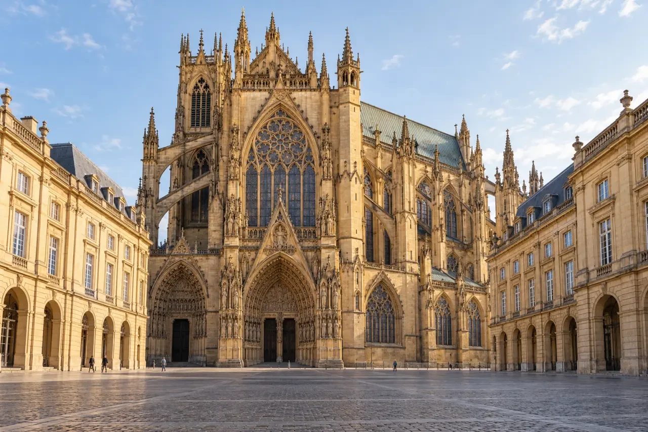 Patrimoine UNESCO de Metz : cathédrale Saint-Étienne et place d'Armes