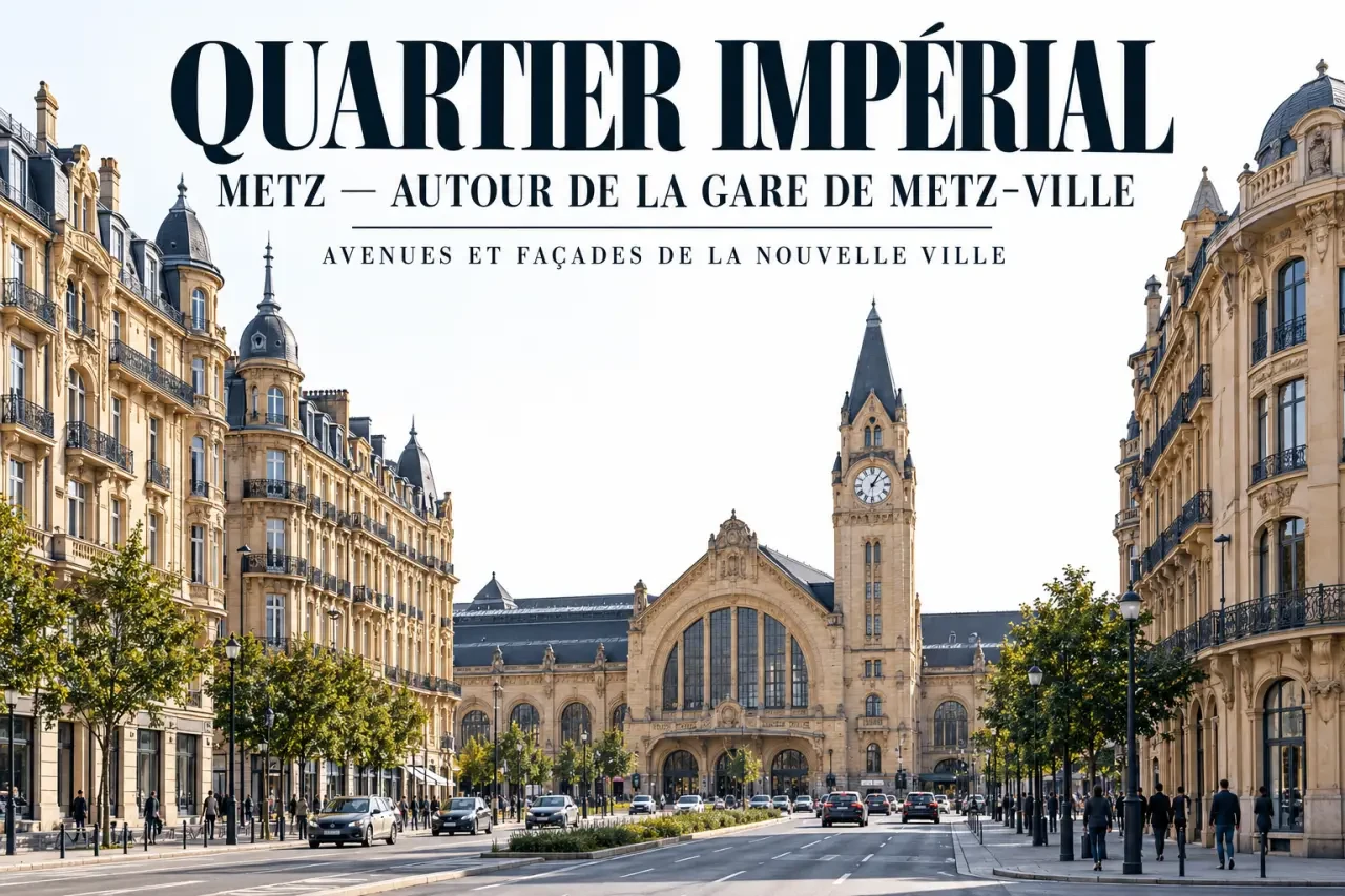 Architecture du Quartier Impérial dans les quartiers de Metz autour de la gare