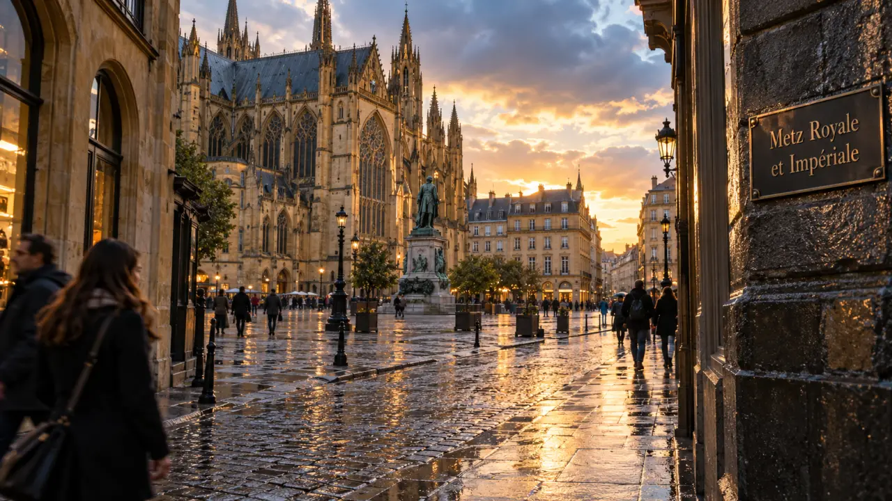 Metz patrimoine unesco : rue et cathédrale, Ville Royale et Impériale
